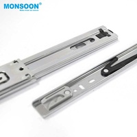 Glissières de tiroir télescopiques en acier laminé à froid, zinguées bleues certifiées, de haute qualité, modernes, 45 mm, triple usage pour chambre à coucher
