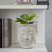 Pot à plantes en béton de style américain fait à la main par Lianda, tête de Bouddha, écologique, suspendu, pour la maison, le bureau, élégant