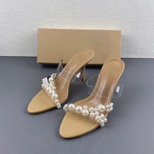 New Model Zapatos De Mujer High Heel Stiletto <b>Mules</b> Pearl Toe Heels for Women Ladies Pumps - Product Image 3