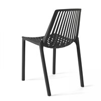 Chaise en plastique monobloc robuste, dossier à lattes respirant, empilable, pour la restauration commerciale et l'usage domestique