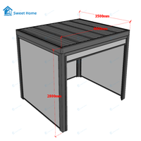 Pergola bioclimatique motorisée moderne en aluminium avec lames rétractables pliables, système d'éclairage étanche pour maison d'été