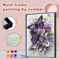 CHENISTORY 330 Diy Peinture Par Numéros Avec Multi Cadre En Aluminium Kits Fleur Diy Artisanat Coloriage Par Numéros Décor À La Maison Cadeau