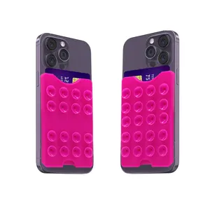 Coque de téléphone Porte-cartes Accessoire de téléphone portable Portefeuille Silicone Adhésif Autocollant d'aspiration en silicone