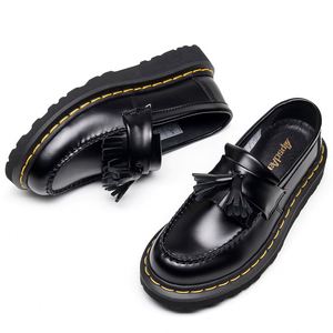 Nouvelles Bottes à Plateforme Tendance pour Femmes, Bout Carré, Cuir Véritable, Lacets, Respirantes, Légères, Idéales pour le Bureau, la Carrière et l'Université - Product Image 3