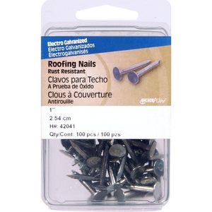 Anchor Wire Roofing <b>Nails</b> 1in Length Ring Shank Sharp Point Steel Electrogalvanized Flat Head For Shingles Felt - Product Image 2