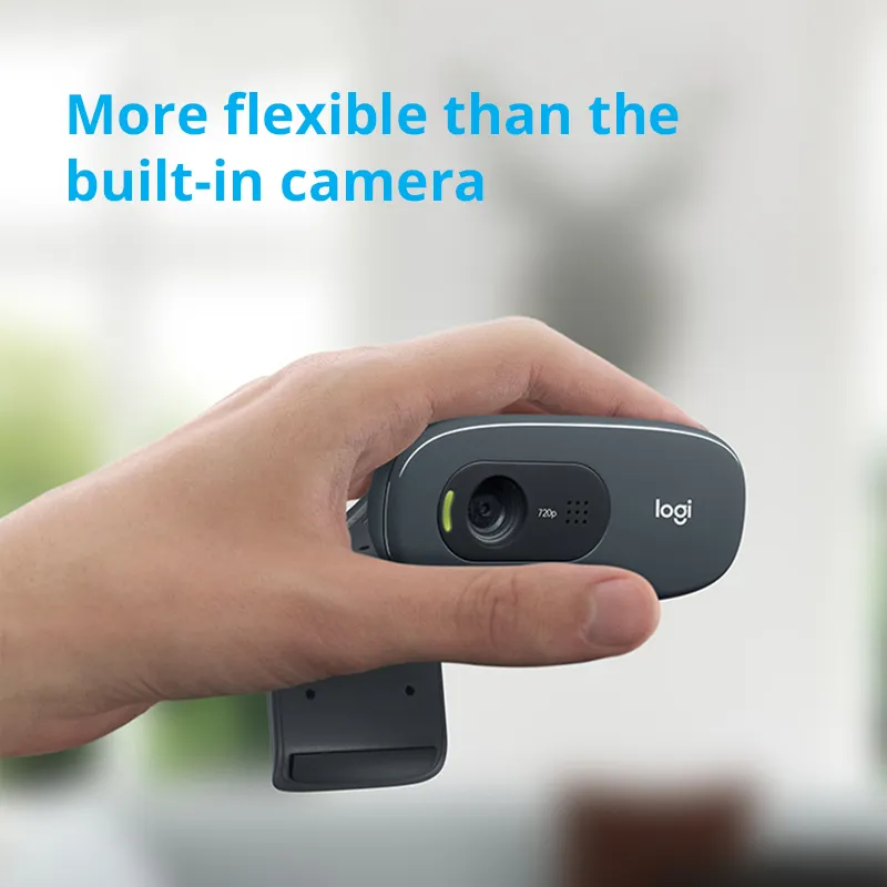 Orijinal Logitech C270 sabit odak dahili mikrofon 720p HD Webcam Video aramalar HD usb kamera resmi