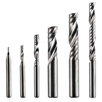 Fresa espiral de carburo sólido de 6mm/8mm de un solo filo con corte ascendente para acrílico, PVC, madera, herramienta de corte y grabado CNC