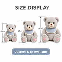 Boneka Beruang Bordir Kustom Langsung dari Pabrik, Karya Seni Pereda Stres, OEM ODM, Boneka Karakter Isi Dakron untuk Merek IP Asli