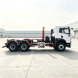 Camion benne à benne basculante FAW Jiefang 6*4 neuf, camion de voirie lourd pour le levage et le déplacement de conteneurs à déchets - Product Image 2