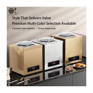 หม้อต้มซุปไฟฟ้าเชิงพาณิชย์สุดหรู ลายตอก  ทำจากสแตนเลส  พร้อมฟังก์ชั่นอุ่นโจ๊ก  ควบคุมอุณหภูมิได้  ขนาด 8 ลิตร 400 วัตต์ เหมาะสำหรับบุฟเฟ่ต์ - Product Image 6