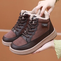 Bottes hautes d'hiver pour femmes, nouvelle collection, tige en PU, doublure polaire chaude, chaussures décontractées à enfiler avec semelle extérieure antidérapante