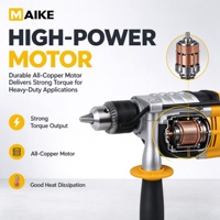 Perceuse à percussion électrique 220V 1200W, perceuse à percussion sans clé 13mm, vitesse variable, outil électrique rotatif filaire