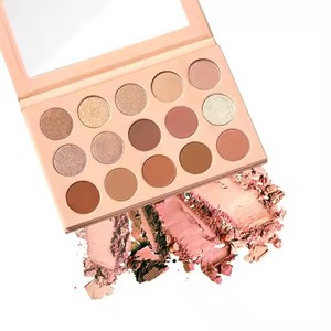 <span class=keywords><strong>Palette</strong></span> d'ombres à paupières personnalisable de 15 couleurs avec des nuances bleues faciles et un logo pour le maquillage des ombres à paupières - Product Image 2