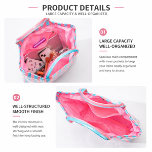 Customize Colorful Brand Logo Pvc Tote Bag Recyclable Multi-Pocket Washable Beach Rubber Pvc Bag For Shopping - Product Image 5