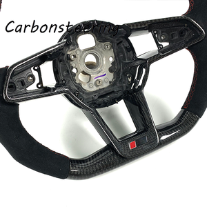 Volant en fibre de carbone véritable de qualité supérieure pour <span class=keywords><strong>Audi</strong></span> R8 V8 <span class=keywords><strong>V10</strong></span> 42 4S, personnalisation sportive en forme de D, amélioration des performances intérieures - Product Image 3