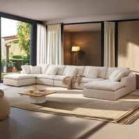 Canapé modulaire d'intérieur style crème douillet avec housse amovible, ensemble de canapés modulaires, canapé nuage
