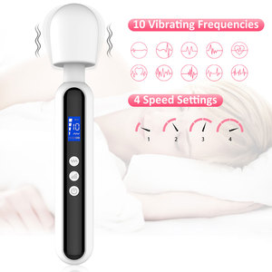 10 titreşim modları LED sıvı kristal ekran AV vibratör orta 4-speed USB şarj kadın Masturbator yetişkin eğlenceli seks oyuncak - Product Image 4