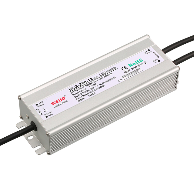 Led Lighting Driver Ac to Dc Output Industrial Smps HLG-200 200W 12V 24V 36V 48V With PFC Waterproof Ip67 Switching Power Supply
