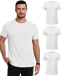 Camiseta de manga corta con cuello redondo para hombre, de color sólido, algodón suave de primera calidad, básica, informal, para uso diario, disponible para venta al por mayor. - Product Image 6