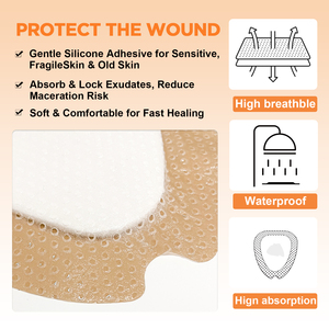 Rivestimento in schiuma di Silicone medicale per ambiente Sterile a pressione Risenmed per ferita sacrale