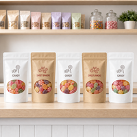 Herbruikbare voedselverpakkingen, staande pouches, gedroogde fruitsnacks, zipzakjes, zelfdichtende aluminiumfolie zakjes.