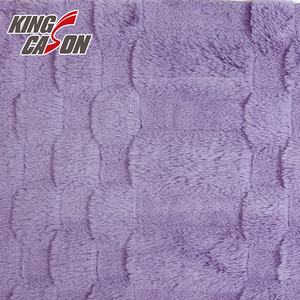 KINGCASON Fabrication directe 100% polyester 235cm 320gsm Couleur unie violette Nouveau motif carré 3D Fourrure de <span class=keywords><strong>lapin</strong></span> pour literie égyptienne - Product Image 1