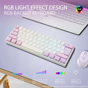 K401 מחובר אלחוטי 61 מפתחות צבע מעורב rgb תאורה אחורית ארגונומי מיני משחקים מקלדת עבור בחורה מכני משחק לוח מקשים - Product Image 6