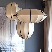 Lustre moderne de style médiéval pour chambre à coucher, salon, salle à manger, lanterne en tissu