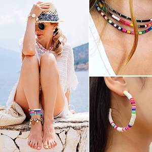 <span class=keywords><strong>Kit</strong></span> de perles heishi en argile polymère pour fabrication de bijoux, boules rondes et plates, 6mm, 3600 pièces, 18 couleurs - Product Image 6