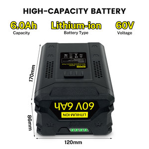 Batterie de remplacement 60V 4Ah 5Ah 6Ah compatible avec la batterie Green Works Max 60V pour outil électrique sans fil B60A03 LB60A02 LB60A00 - Product Image 2