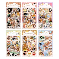 Autocollants mignons pour animaux de compagnie, imperméables, kawaii, dessins animés, transparents, découpés, pour journal, bouteille d'eau, coque de téléphone