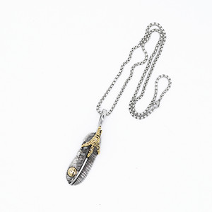 สร้อยคอจี้ขนนก yunnique เครื่องประดับสแตนเลส unisex กับกรงเล็บไก่ออกแบบ tghp 0566 - Product Image 3
