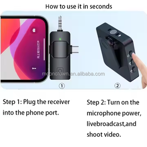 Microphone Lavalier Sans Fil 3-en-1 Nouveauté 2025 à Vente Chaude pour Enregistrement Vidéo de Vlog sur Téléphone Portable et Caméra <span class=keywords><strong>YouTube</strong></span> - Product Image 5