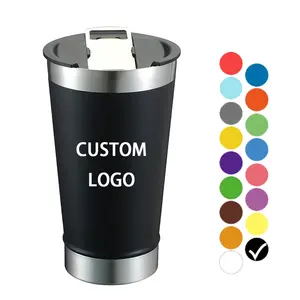 Großhandel Custom Logo Thermal Vakuum Edelstahl Sublimation Bier becher Becher Tasse mit Öffner 16oz Bar Wein Bier Becher Becher