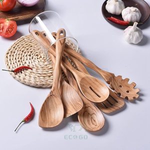 Juego de Utensilios de Cocina de 6 Piezas, Cucharas y Tenedores Largos de Bambú Acacia Modernos de 12 Pulgadas, Ecológicos, Sostenibles y Duraderos - Product Image 3