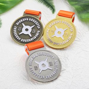 Nuevas Medallas Personalizadas de Fundición a Presión 2D, Medallas Deportivas de Metal, Aleación de Zinc, Esmalte, Latón, Chapado en Oro y Plata, Medallas de Halterofilia para Personalizar - Product Image 5