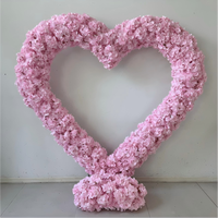 Décor de mariage : Arche métallique pliable en forme de cœur avec roses rouges véritables, écologique, pour intérieur/extérieur, hauteur 7-8 pieds