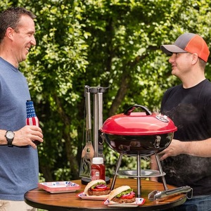 14-Inch Outdoor BBQ Grill Portable Charcoal Grill With Thermometer For Camping And Picnics - Product Image 1