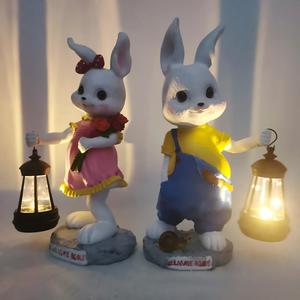 Linterna de Conejo LED de Resina, Luz Blanca Cálida, <span class=keywords><strong>Solar</strong></span>, Portátil, IP65, Decoración de Jardín y Patio, Regalo para Niñas - Product Image 3