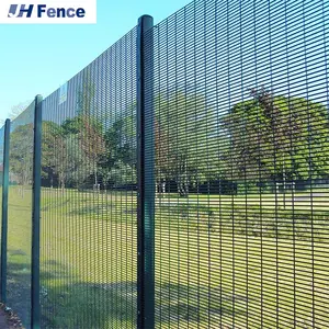 Vue claire enduite de poudre de l'afrique du sud personnalisée 358 clôture de treillis métallique soudé de périmètre ferroviaire anti-montée