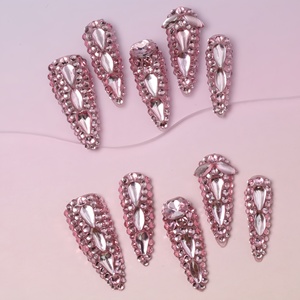 Uñas acrílicas de lujo hechas a mano al por mayor, uñas postizas acrílicas de cobertura completa, etiqueta privada, uñas postizas de alta calidad - Product Image 3
