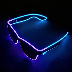 Neon leuchtende LED-Brille Leuchten Flash Blinkende Brille Halloween Party Nachtclub Weihnachten Ostern Abschluss Schwarz Farbe Tasche - Product Image 4