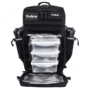 トレイルポップ 防水トラベルフィットネス 保冷保温クーラーバッグ ブラック 45L タクティカル ジム 食事管理バックパック - Product Image 1