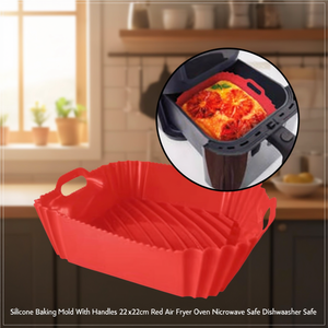 Stampo multiuso silicone con manici (22x22cm) AIR FRYER Rosso 69422MAIR - Product Image 3