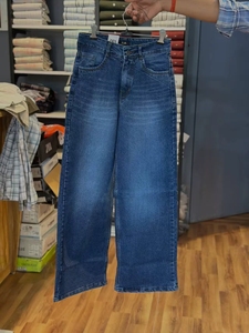 Jeans à <span class=keywords><strong>taille</strong></span> <span class=keywords><strong>haute</strong></span> et jambes larges pour femmes, <span class=keywords><strong>pantalon</strong></span> en denim délavé vintage pour un style décontracté au quotidien - Product Image 4