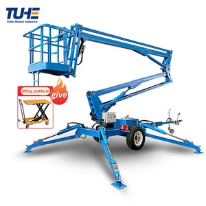 Battery Tractor Articulated Trailer Mounted Cherry Picker Boom Lift Aerial Platform on Tracks for Agriculture - Product Image 2