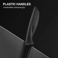 Ensemble de 12 couteaux à steak en acier inoxydable 3CR13 avec manches en plastique ambidextres et bord dentelé