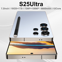 Smartphone S25 Ultra double SIM avec carte TF, 5G LTE, écran AMOLED 7,3 pouces 120Hz, 108MP, 8000mAh, 16 Go, 1 To, reconnaissance faciale, déverrouillage par empreinte digitale