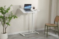 Table à hauteur réglable pneumatique ADA Bureau à angle inclinable latéral pour canapé mobile à 120 degrés avec roulettes cachées