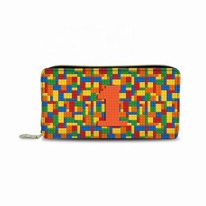 Grand portefeuille en cuir personnalisé, motif <span class=keywords><strong>Lego</strong></span>, résistant aux chocs, étui en cuir pour femmes, léger et à la mode - Product Image 5